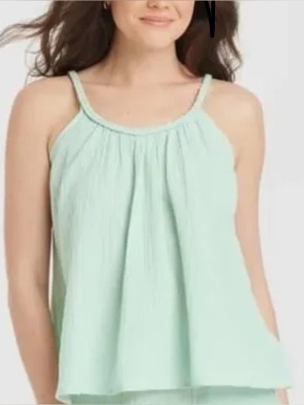 Universal Thread Mint Pleated Spaghetti-Strap Camisole
